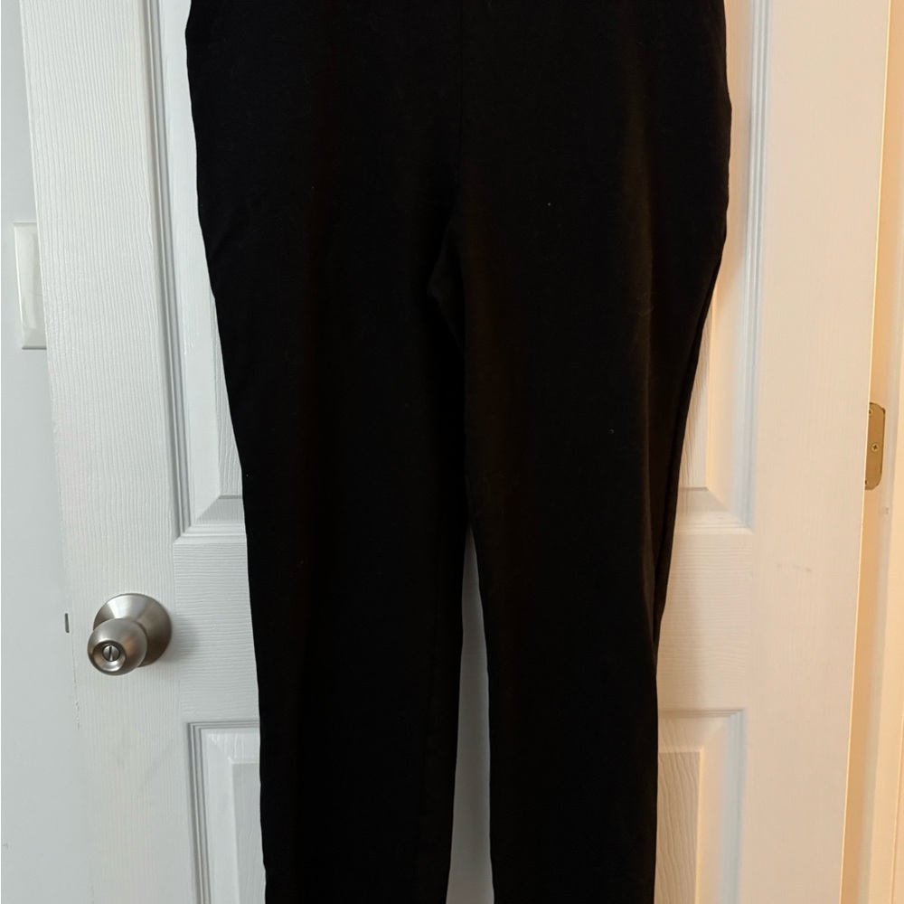 Quince Black straight leg pants looks